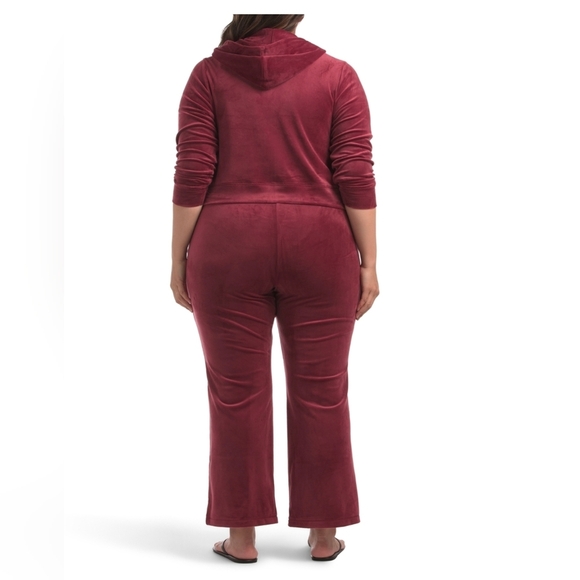 🔹️Juicy Couture🔹️plus Size Women's Wine Classic Velour Jogger Set - Picture 2 of 3